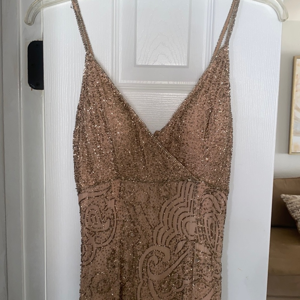 Sean collection 100% pure silk dress evening gown size small cream - Picture 2 of 4